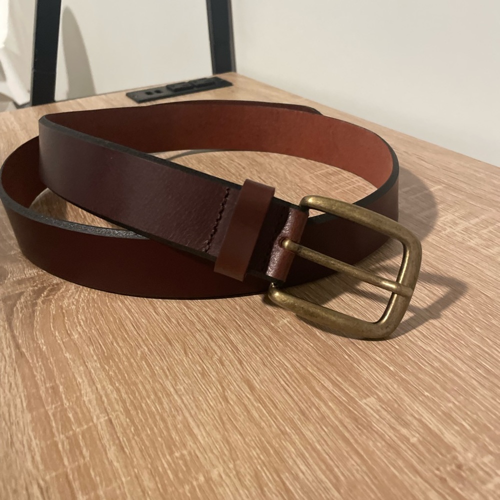 L.L. Bean brown leather belt size 40